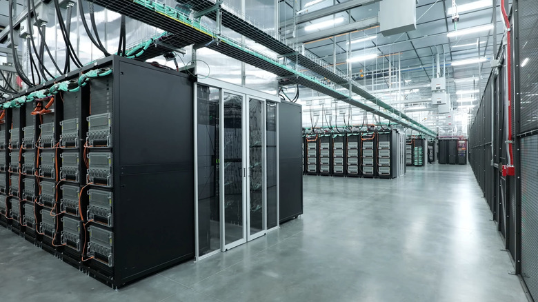 A large data center interior.
