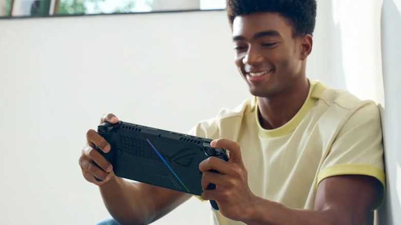 Man playing game on ROG Xbox Ally X