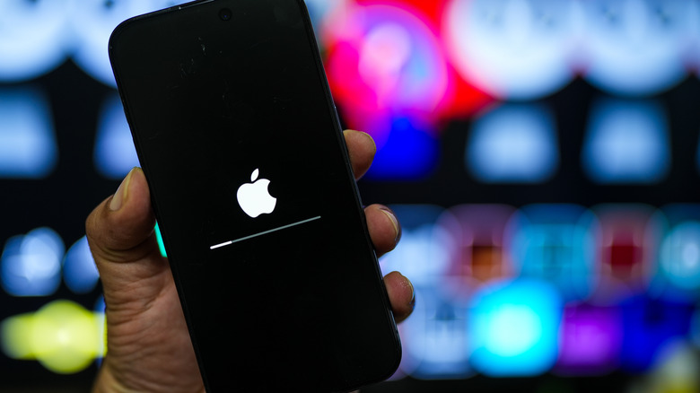 A software update being installed on an iPhone