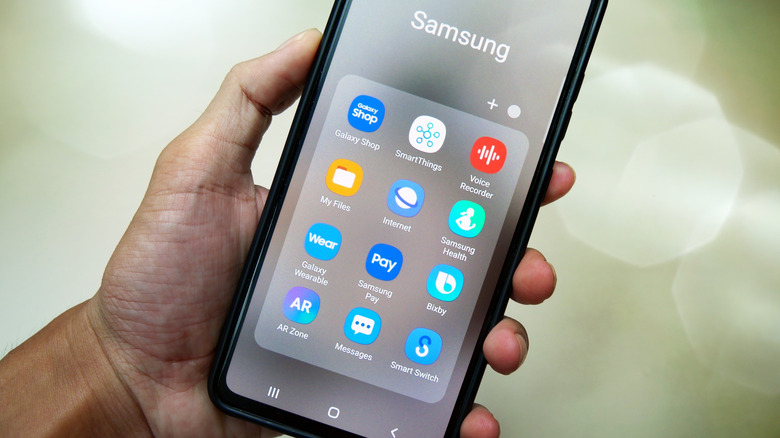 Applications on Samsung smartphones, such as Samsung Pay, Shop, Health and Samsung Bixby