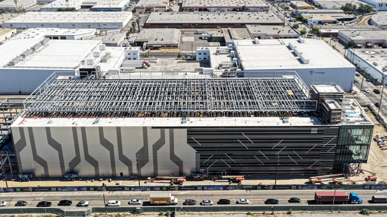 a data center under construction off a highway