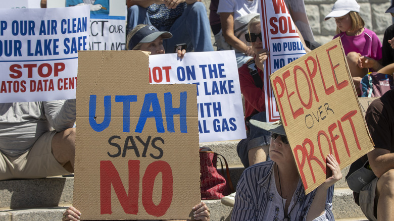 a public protest against data centers