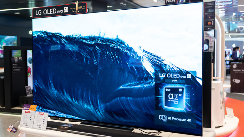 An LG OLED on display at a retailer