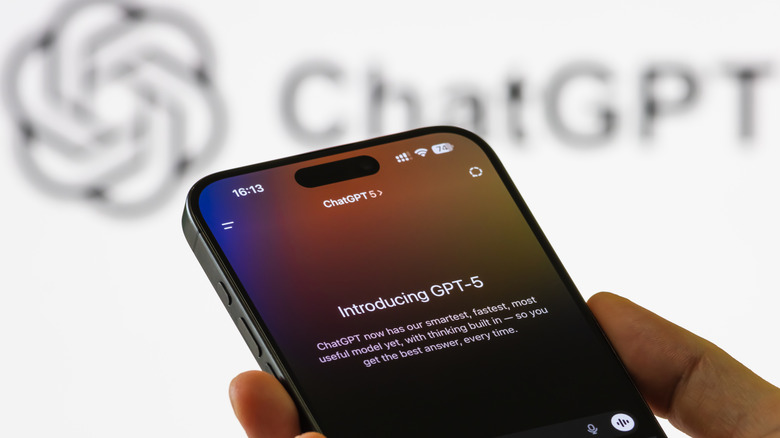 A person using ChatGPT-5 on the iPhone.