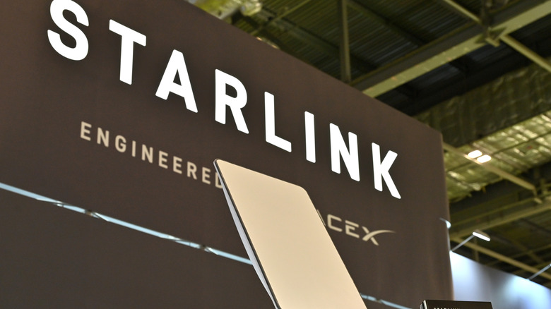 A base station for SpaceX's Starlink satellite internet service.