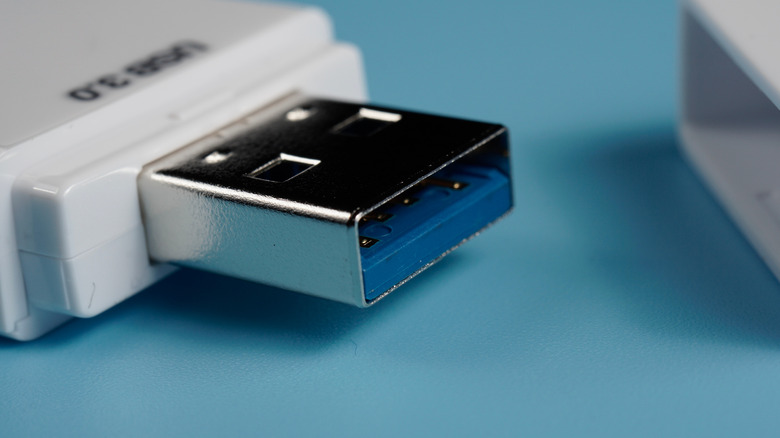 A close-up photograph of a USB stick.