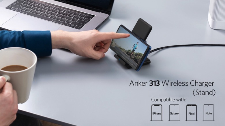 A promotional image from Anker showing the Anker 313 Wireless Charger.