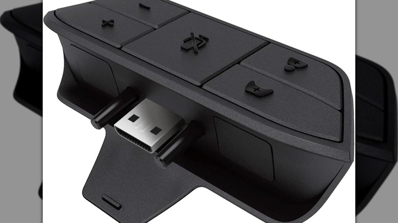 A LevelHike audio adapter for an Xbox controller