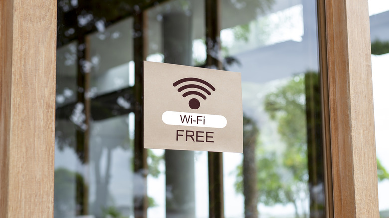 Free Wi-Fi sign visible on a window.