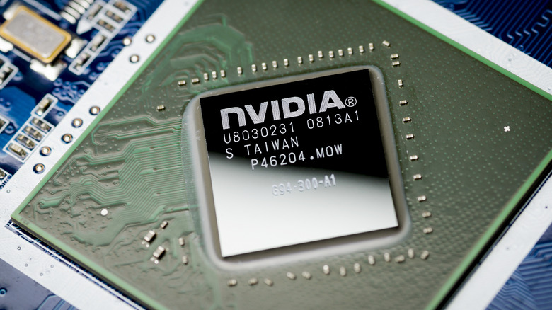 A Nvidia GPU chip from 2019 installed on silicon