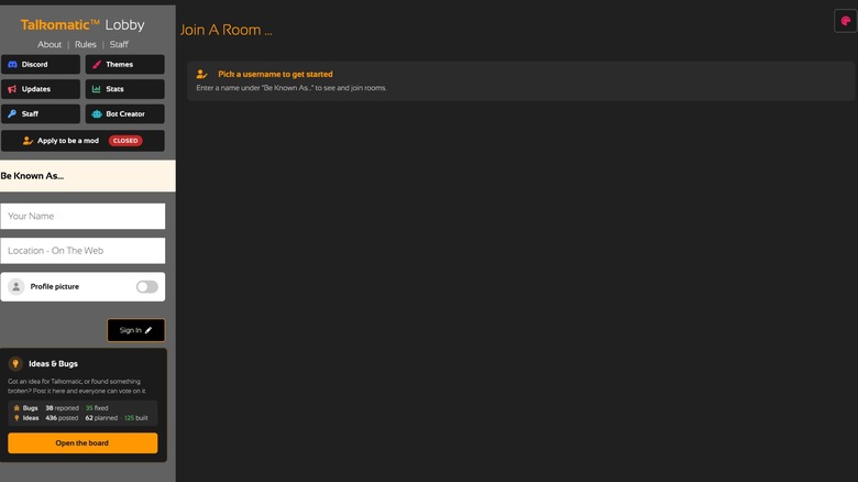 Talkomatic Classic's homepage.