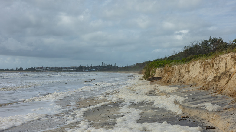 A severely eroded coastline
