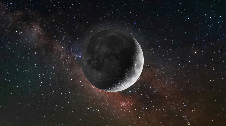 the moon against the backdrop of space