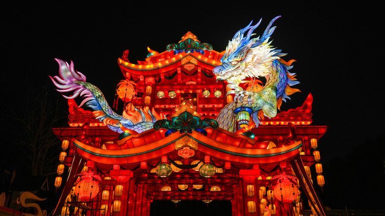 Glowing decorations for the Lunar festival in China