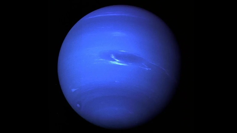 Surface of Neptune in space