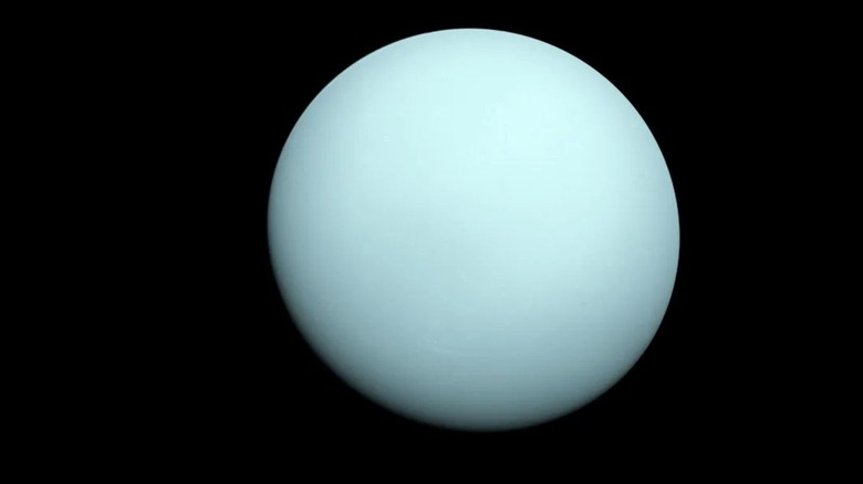 Uranus in space floating