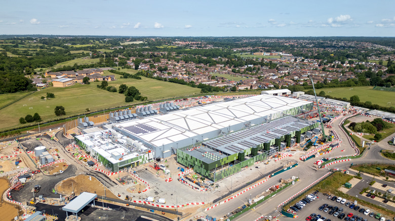 Aerial view of Google AI data center in the UK