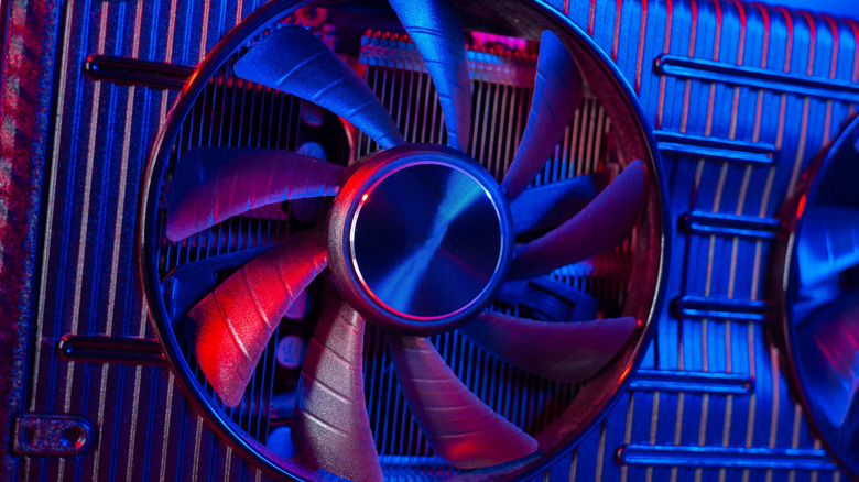 Closeup of GPU fan