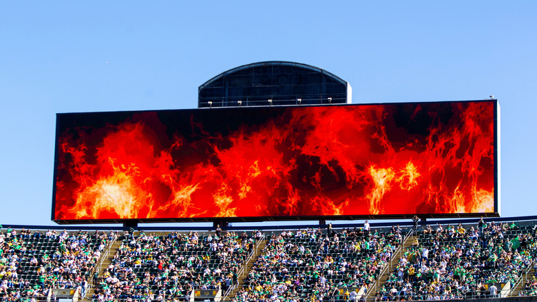 A video screen in a stadium. Fire TV is bringing big changes to some sporting venues.