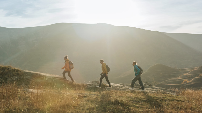people hiking living a good life
