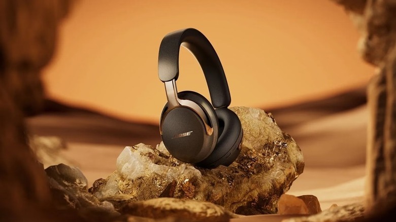 Bose QuietComfort Ultra Headphones (2nd Gen) on rock