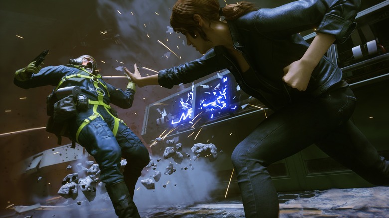 Jesse Faden fighting hiss security guard in Control