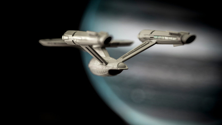 Side view of the USS Enterprise from Star Trek