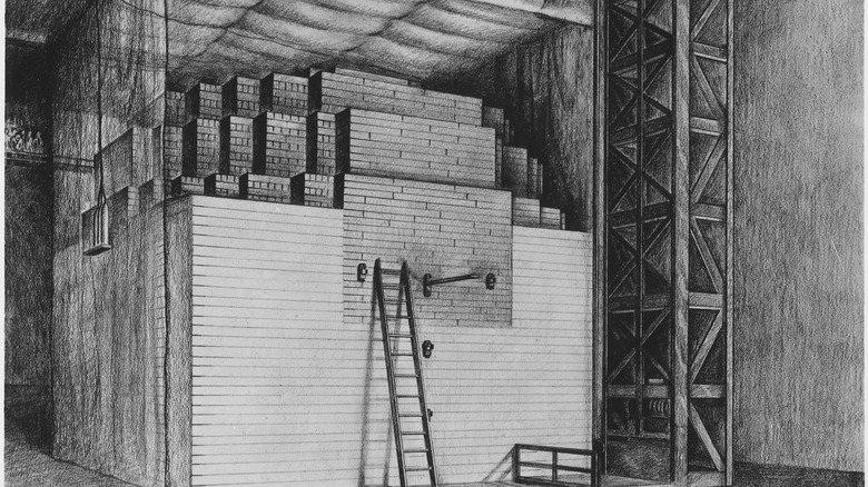 Sketch of the world's first nuclear reactor