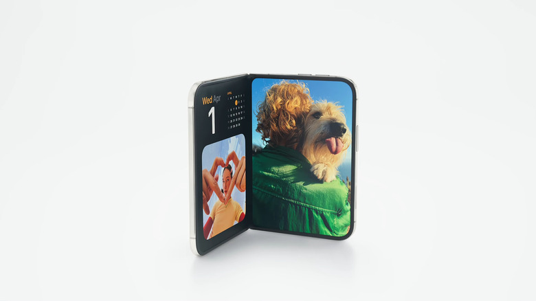 Apple's iPhone Duo foldable on a white background.