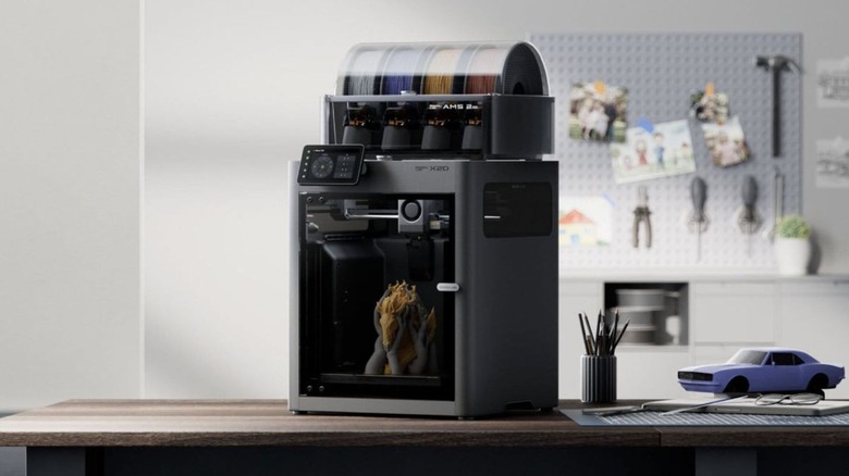 Bambu Lab X2D printer on simple desk
