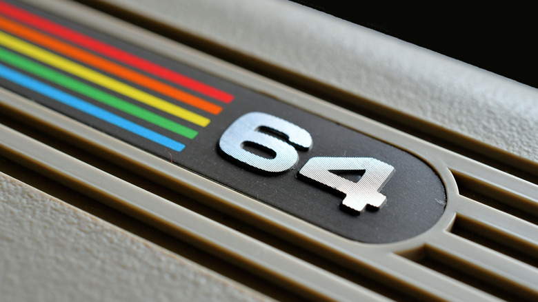 The Commodore 64 logo up close