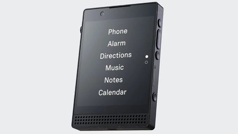 A Light Phone III on a white background showing menu items.