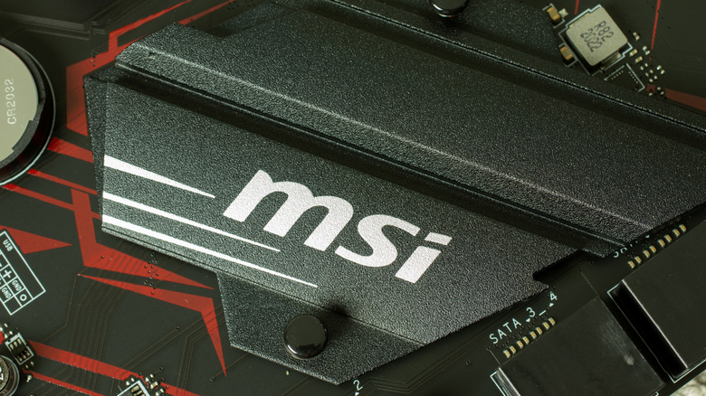 MSI logo on interior computer components