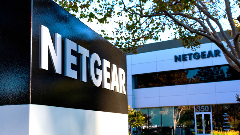 The Netgear logo displayed outside the company headquarters
