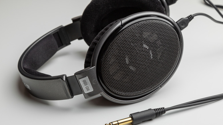 Sennheiser HD 650 headphones over a light gray background.