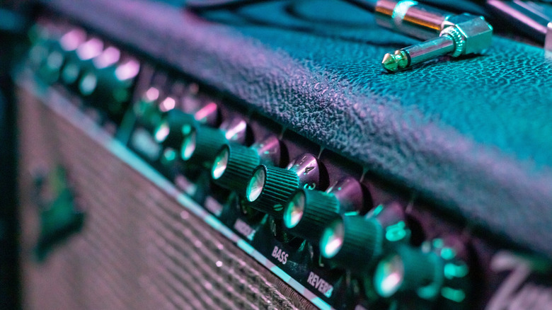 a close-up of a vintage amp