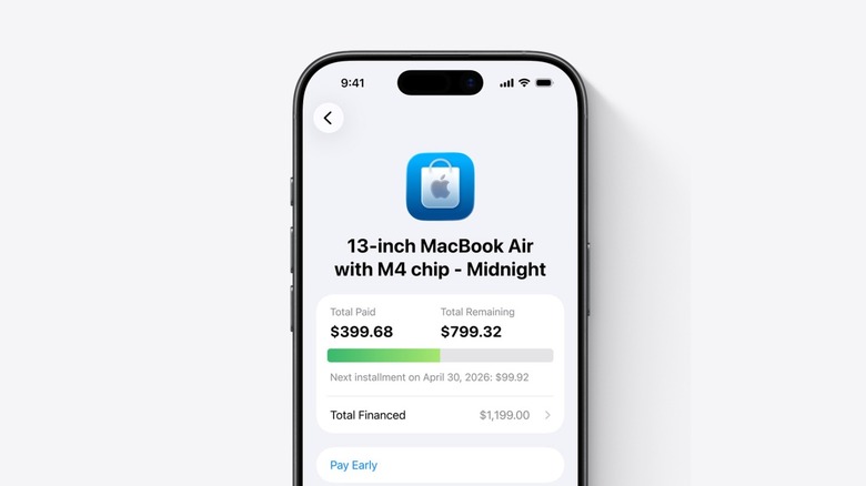 Screenshot of how Apple Card Monthly Installments work on the Wallet app