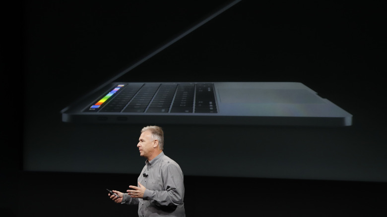 Apple executive Phil Schiller at the launch of the MacBook Pro in 2016