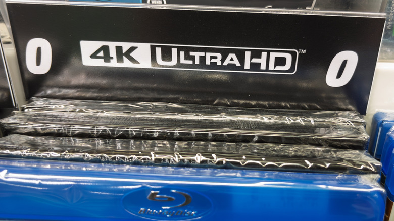 Close-up of a 4K Blu-ray disc