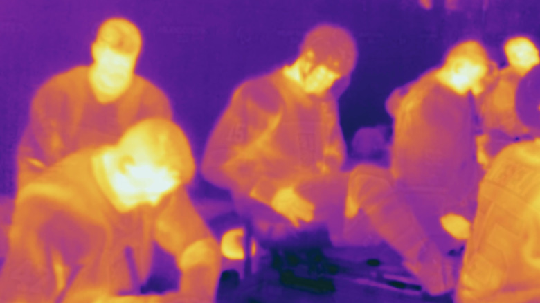 thermal image of Winter Olympic athletes