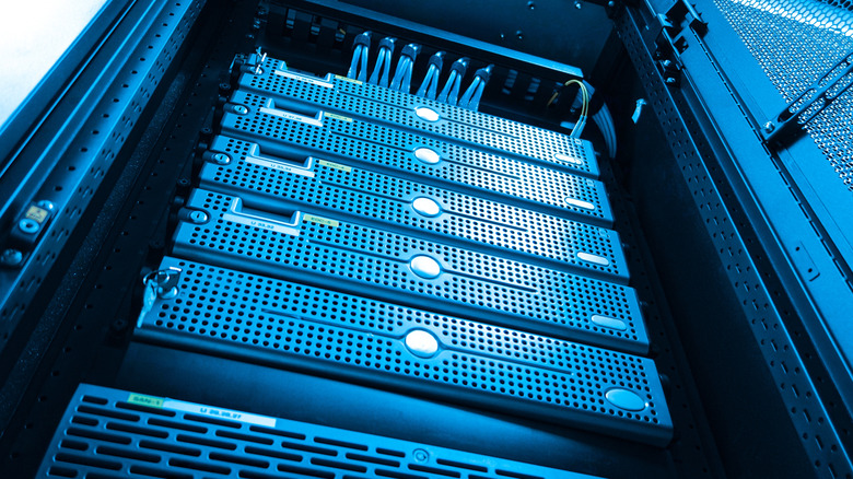 A server tower full of hard drives