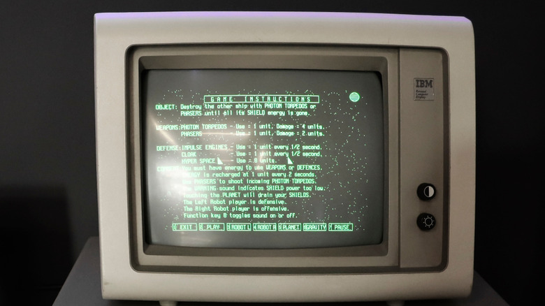 IBM OS400 (or IBM i) on an old IBM computer, shown as green text on a black background
