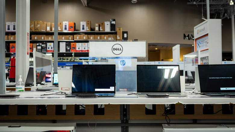 Dell computer section at store