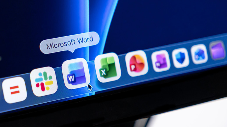 Microsoft 365 apps displayed along the bottom of a screen