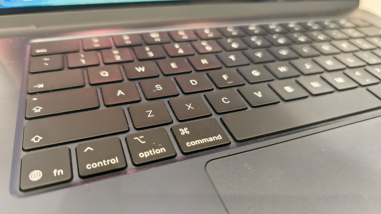 A close-up of a MacBook's keyboard showing the Command and Control keys.