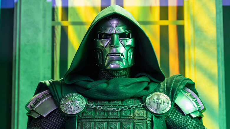 Robert Downey Jr.'s Doctor Doom costume on display at Comic-Con 2026.