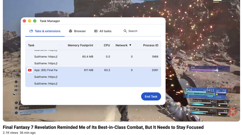 Google Chrome's Task Manager