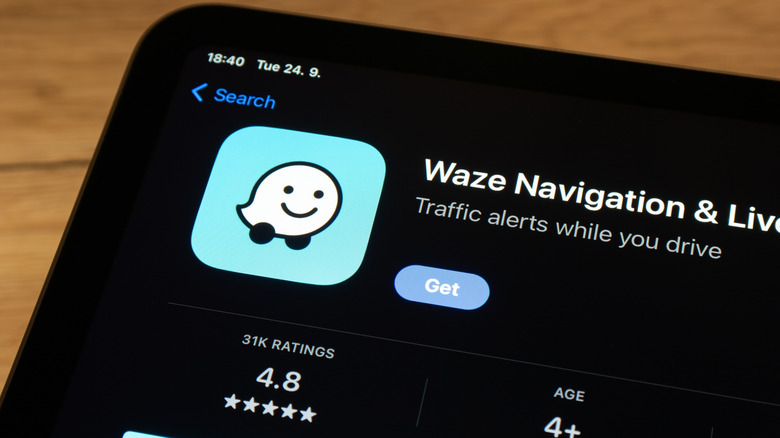 Smartphone with Waze on screen