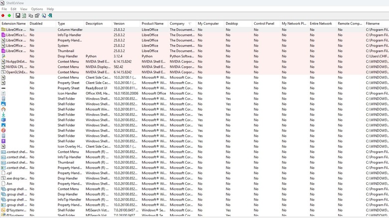 ShellExView on Windows