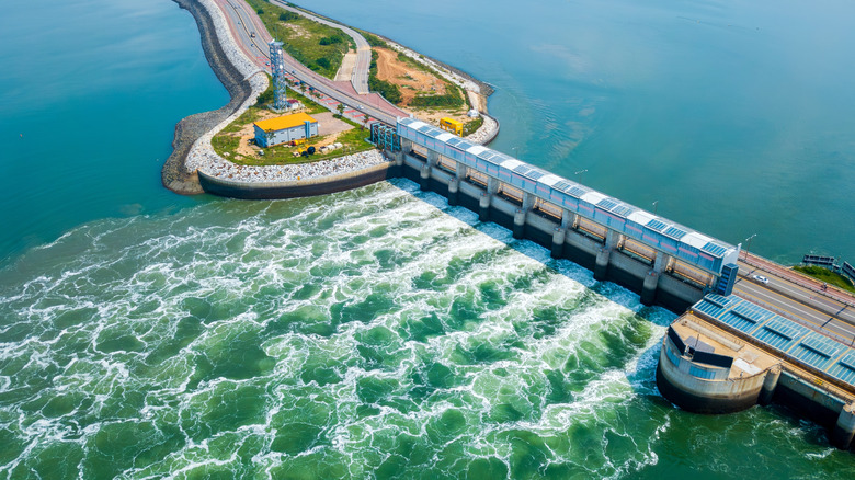 The Lake Sihwa tidal power plant in South Korea.